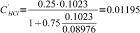 acid-base-titration-curve-calculation, eq. 13