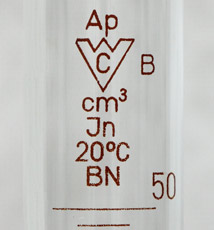 markings on B class volumetric cylinder