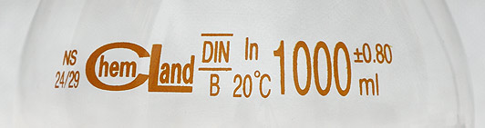 markings on B class volumetric flask